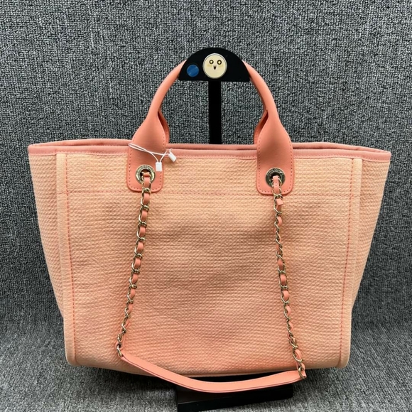 100% Authentic CHANEL DeauVille Cloth Satchel - Picture 2 of 16
